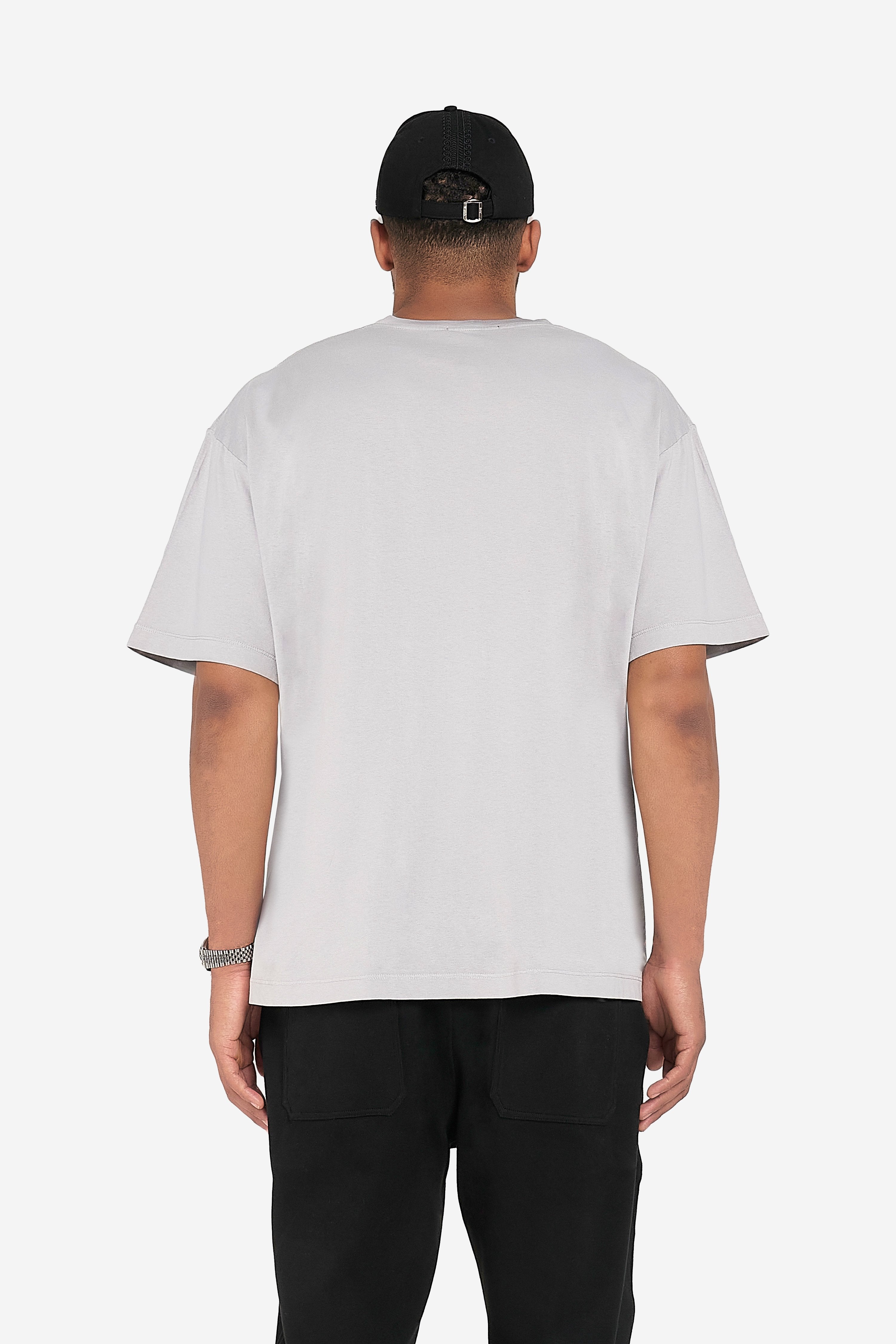 'Outline' Print T-Shirt - Grey