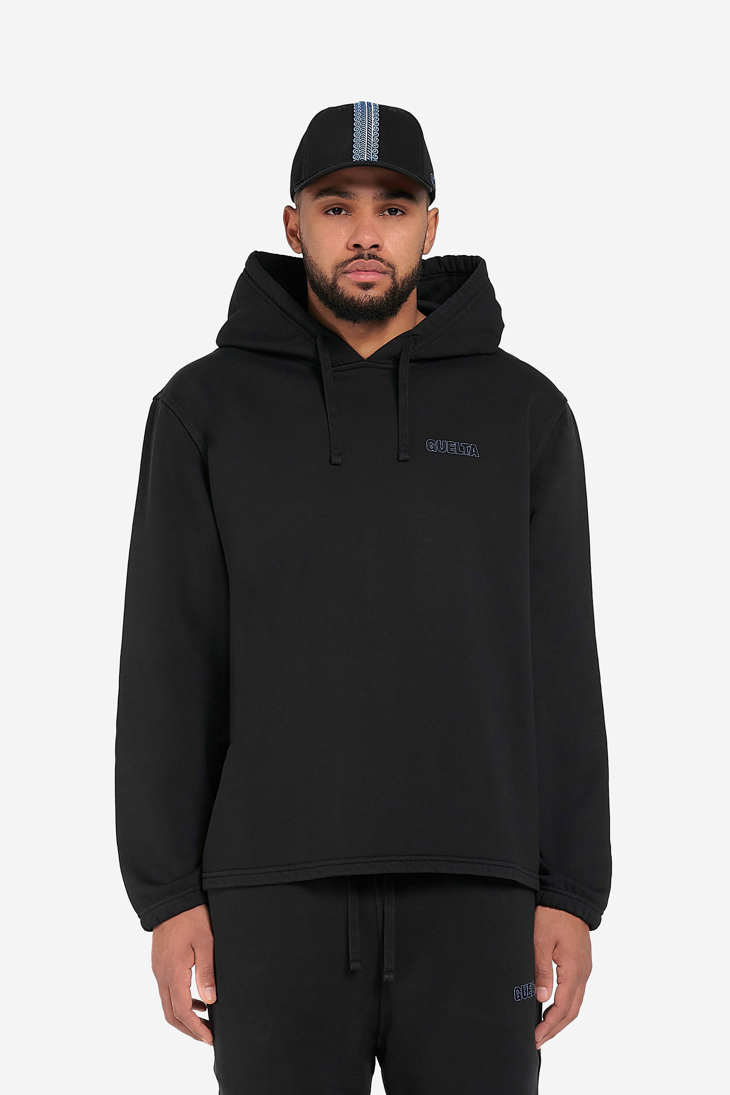 Cotton Terry Hoodie - Black