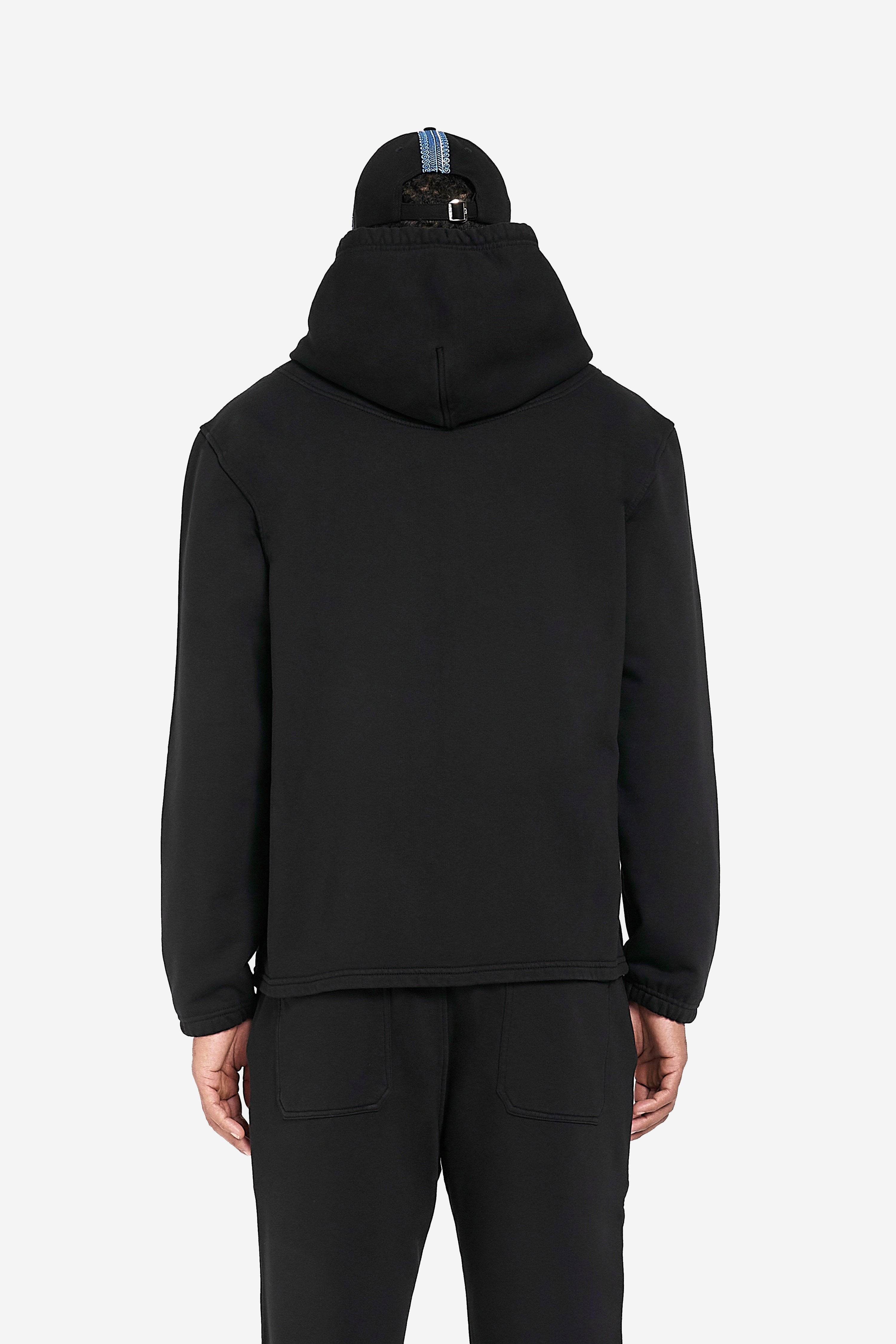 Cotton Terry Hoodie - Black