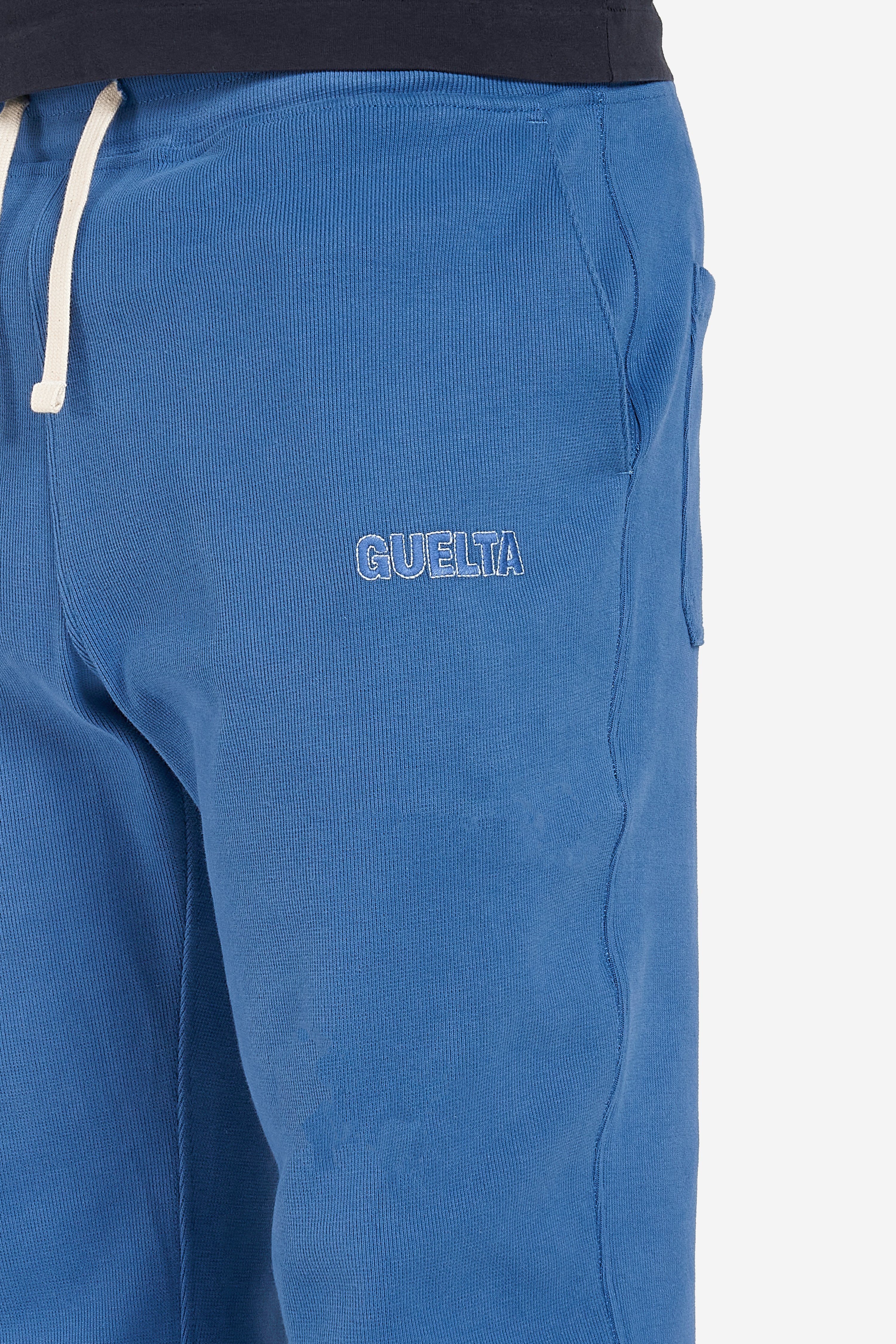 Ribbed Cotton Sweatpants - Blue