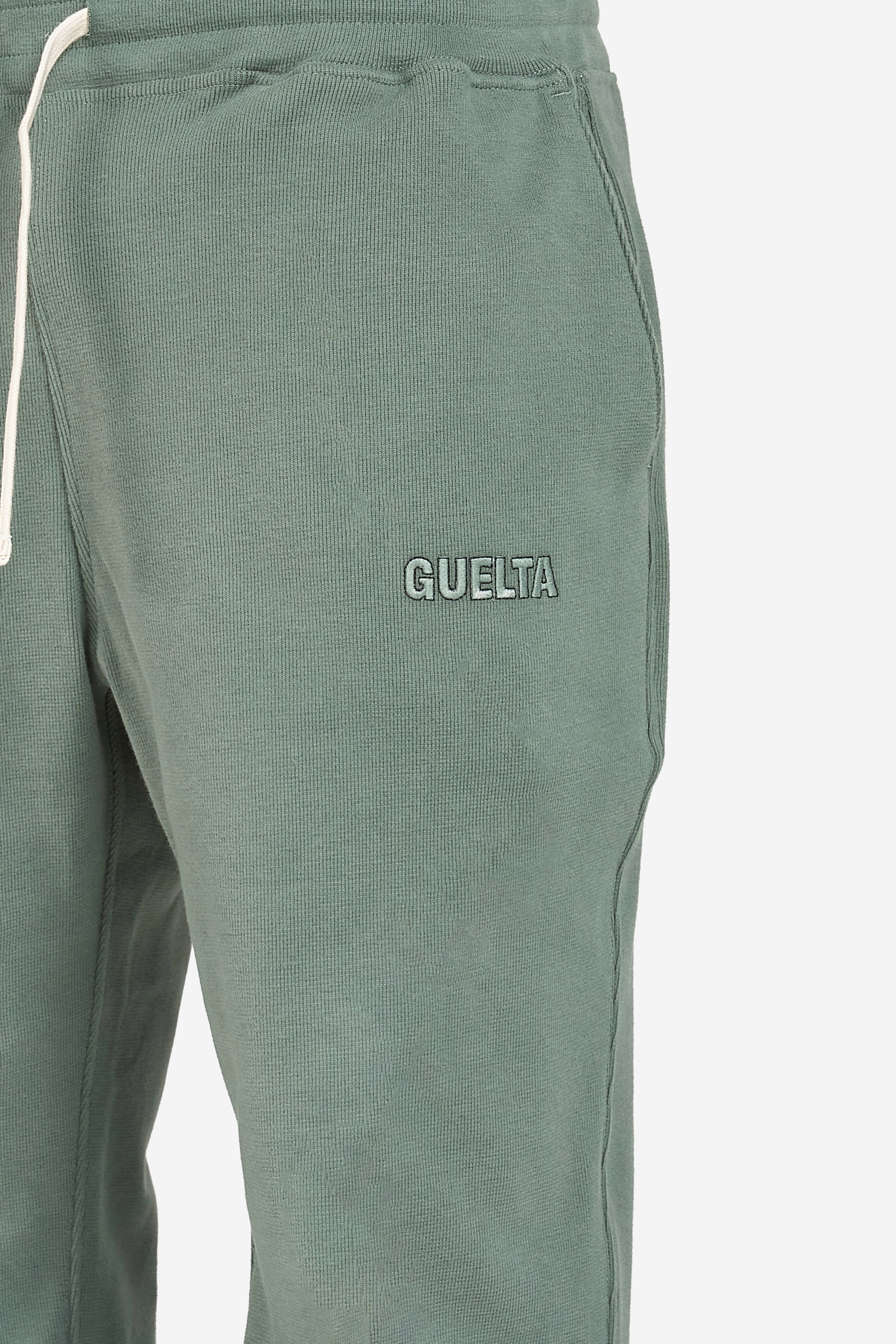 Ribbed Cotton Sweatpants - Green