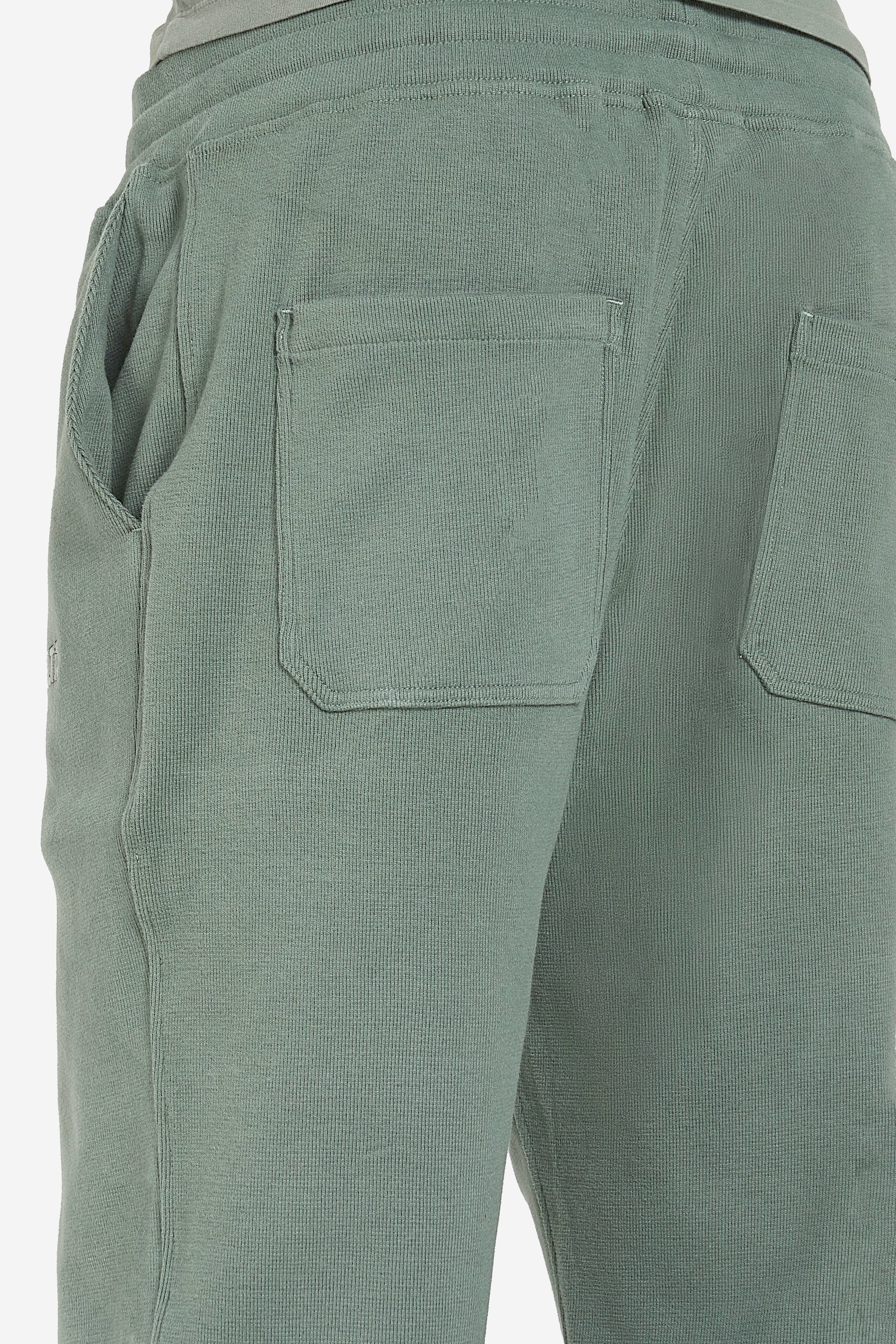 Ribbed Cotton Sweatpants - Green