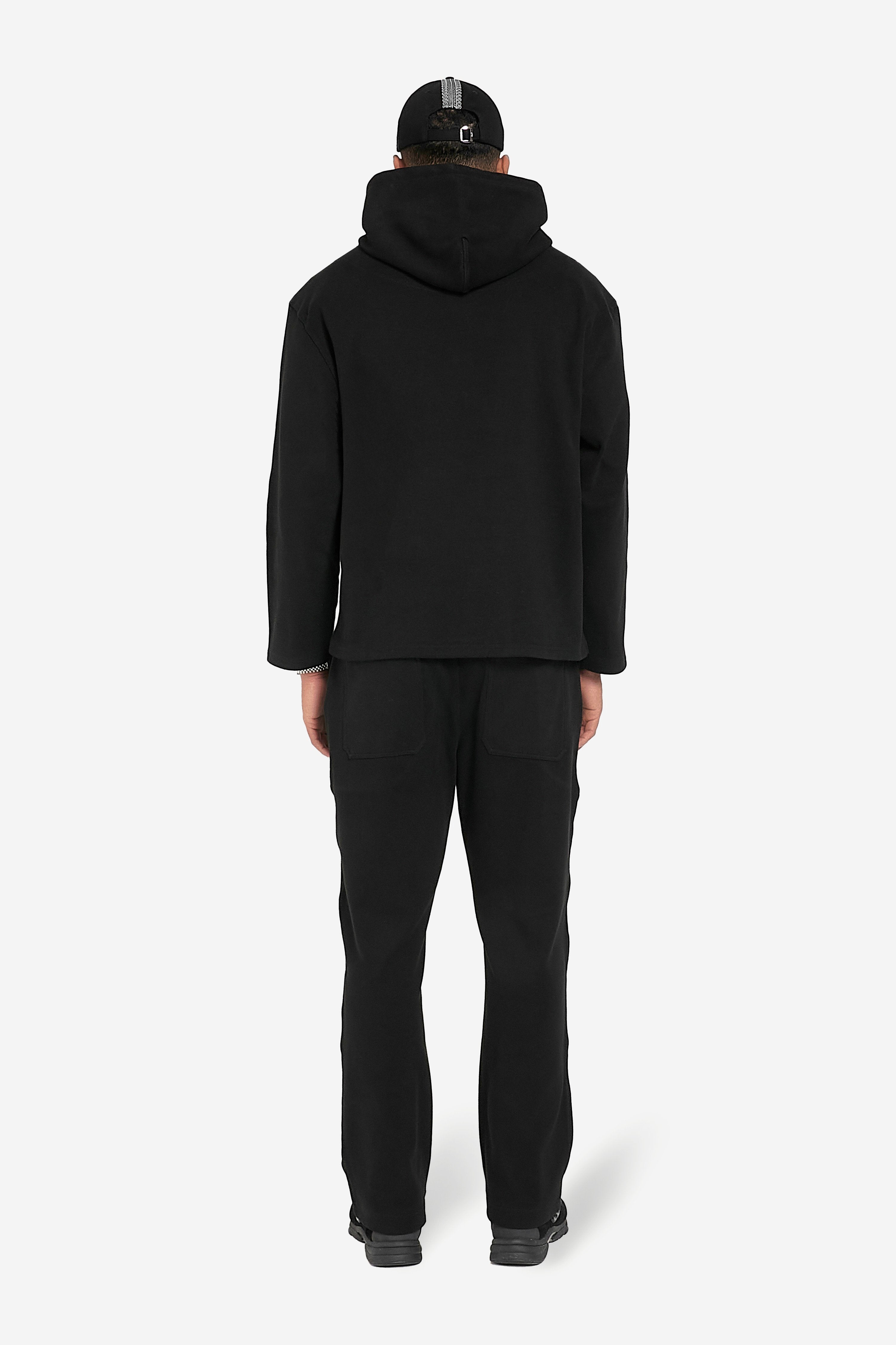 Ribbed Cotton Sweatpants - Black