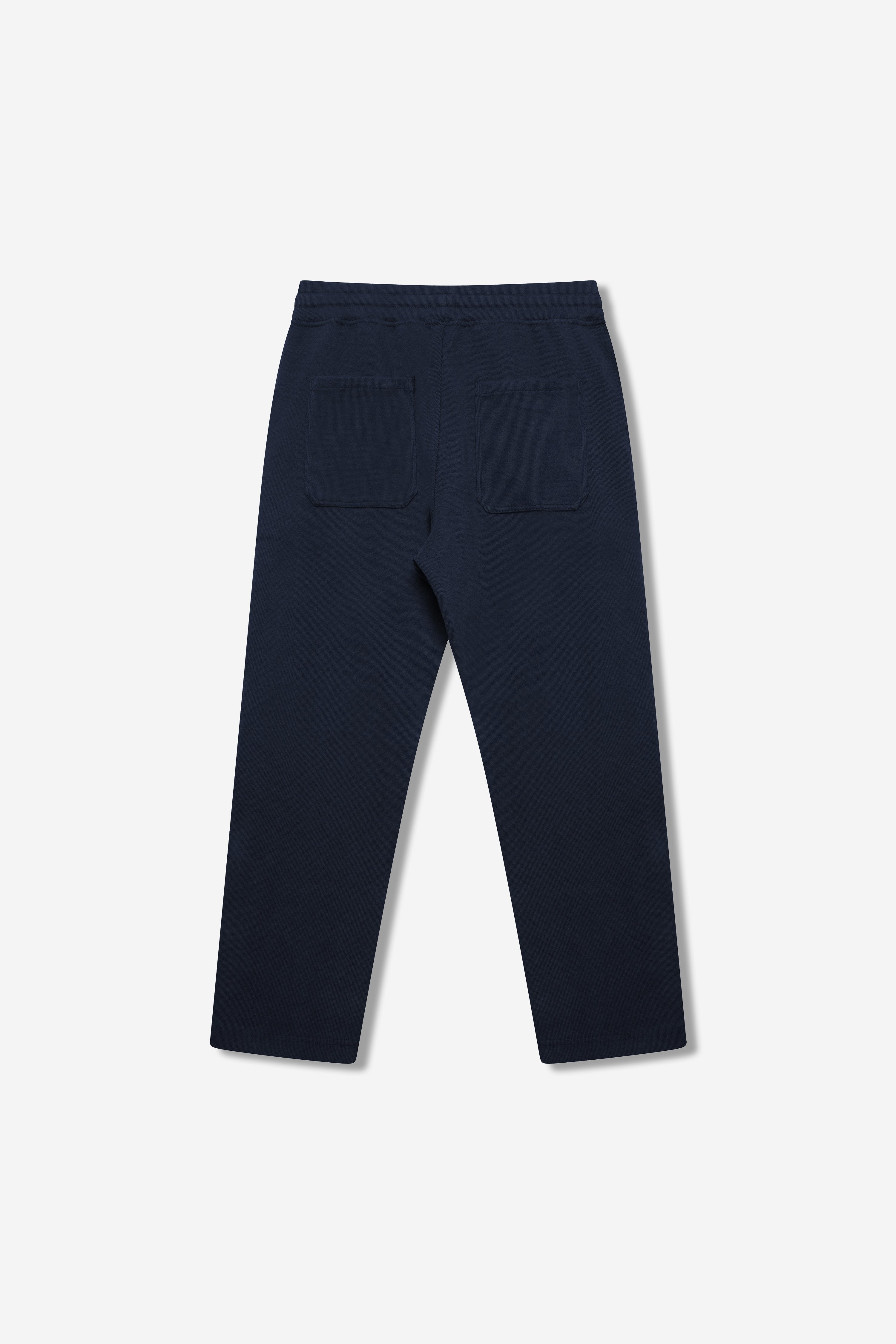 Ribbed Cotton Sweatpants - Navy Blue