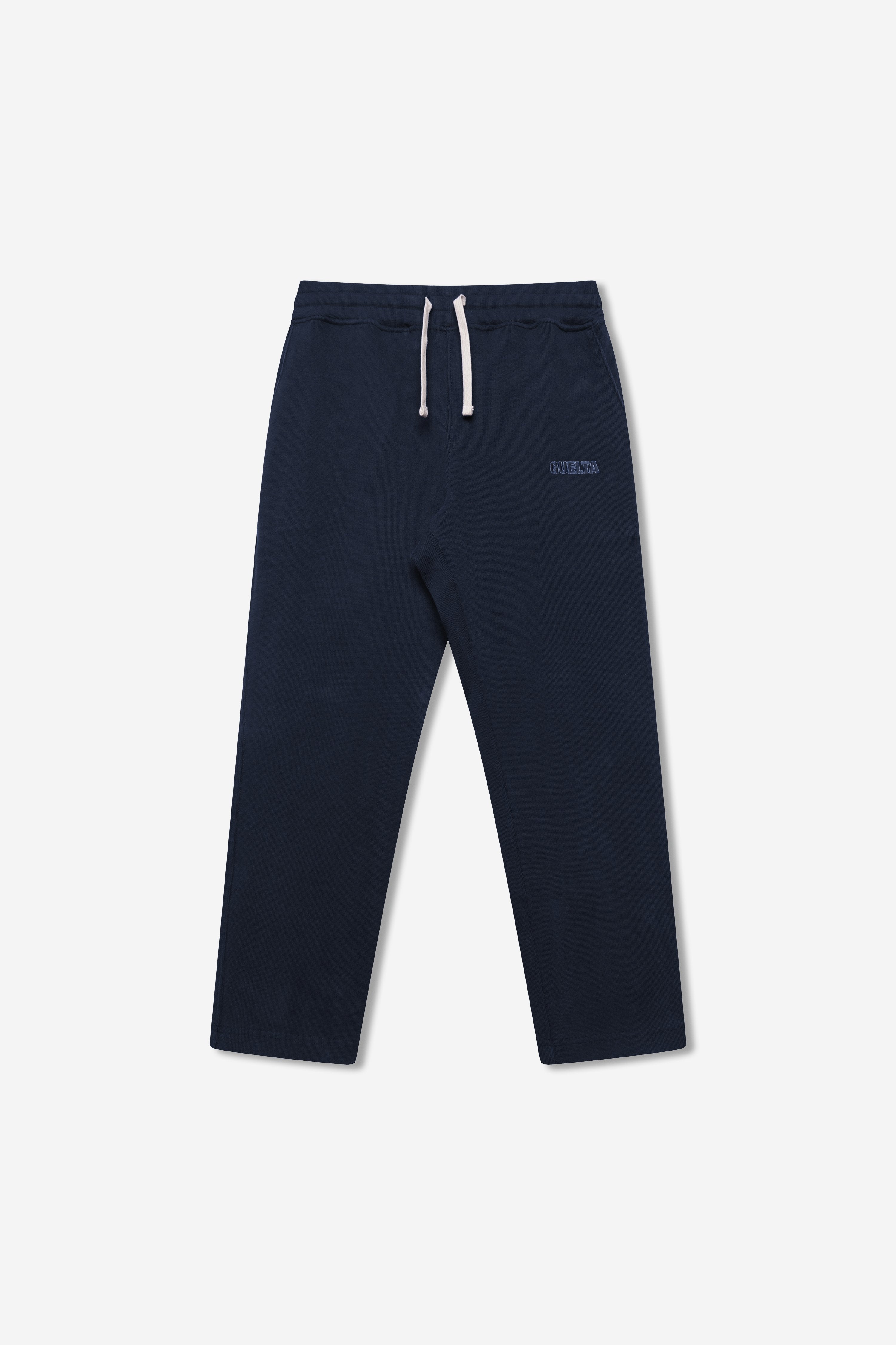 Ribbed Cotton Sweatpants - Navy Blue
