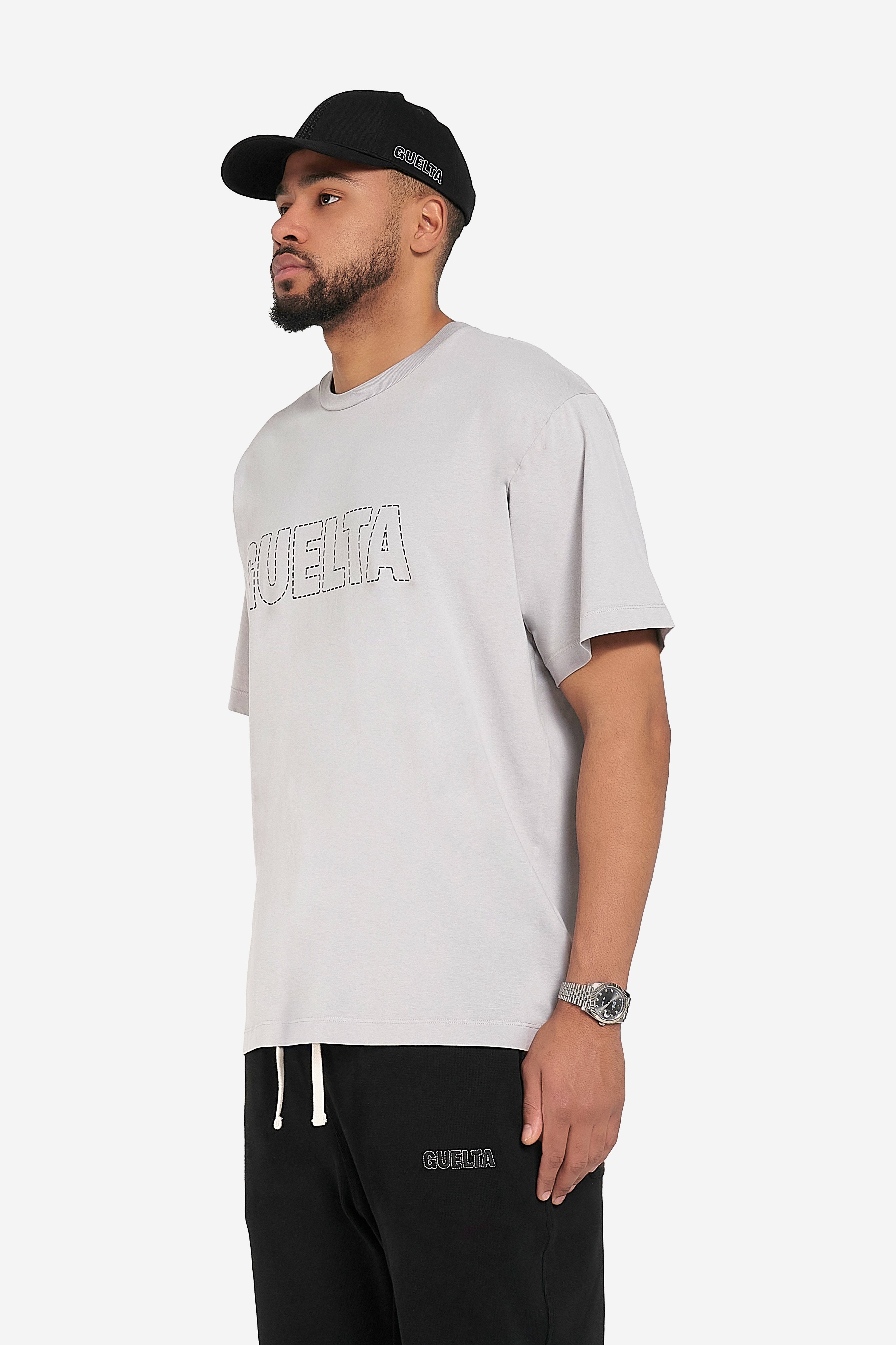 'Outline' Print T-Shirt - Grey
