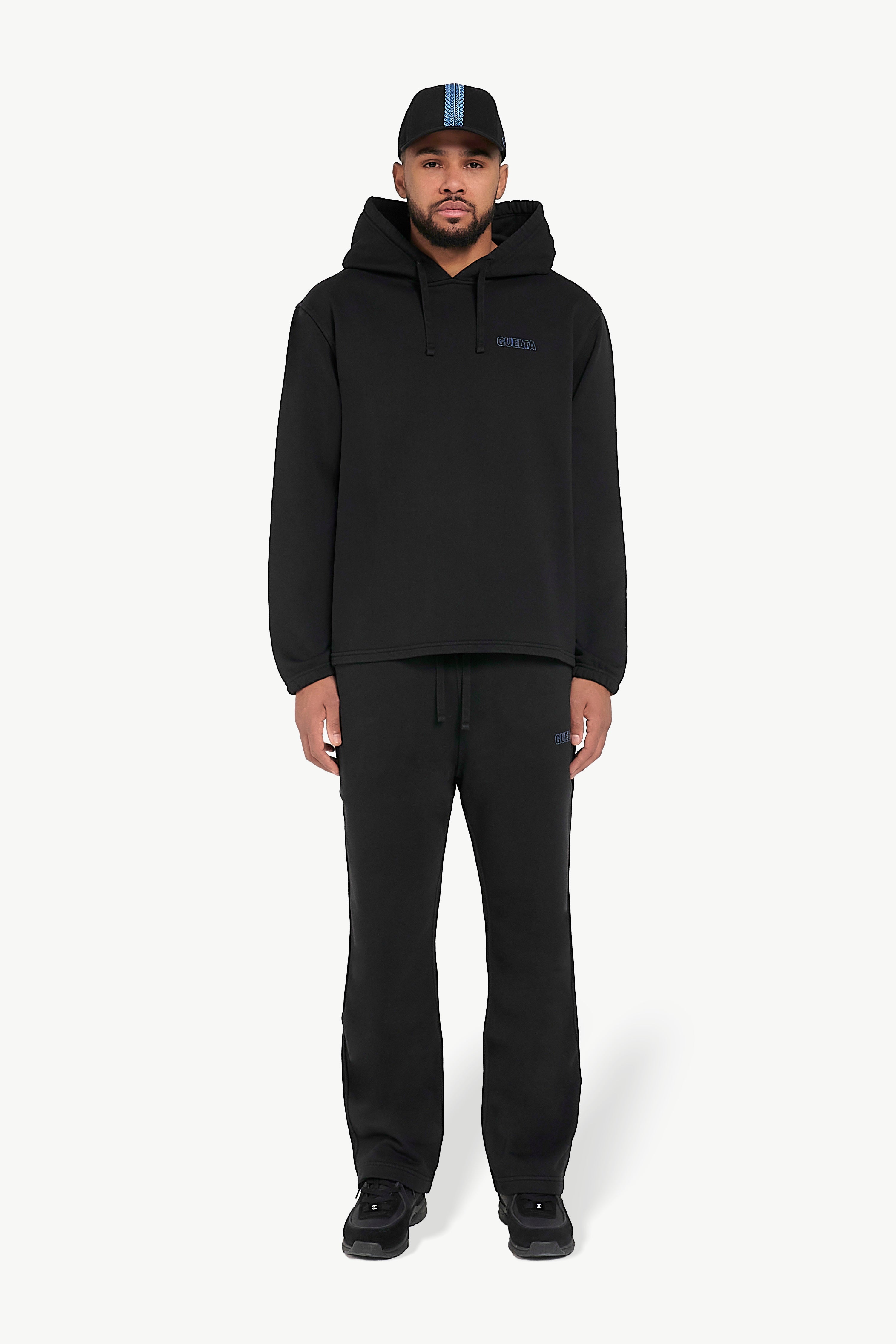 Cotton Terry Hoodie - Black