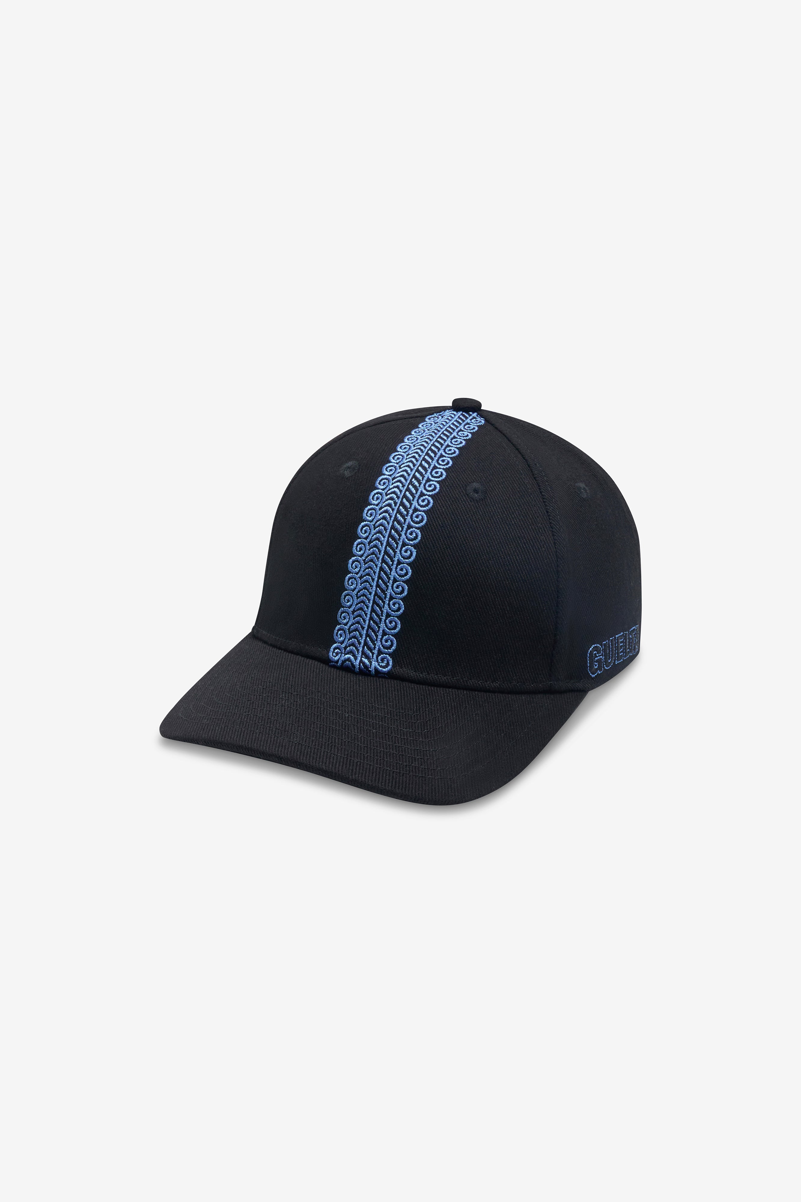 Qashabiyyah Cotton Cap - Black & Blue