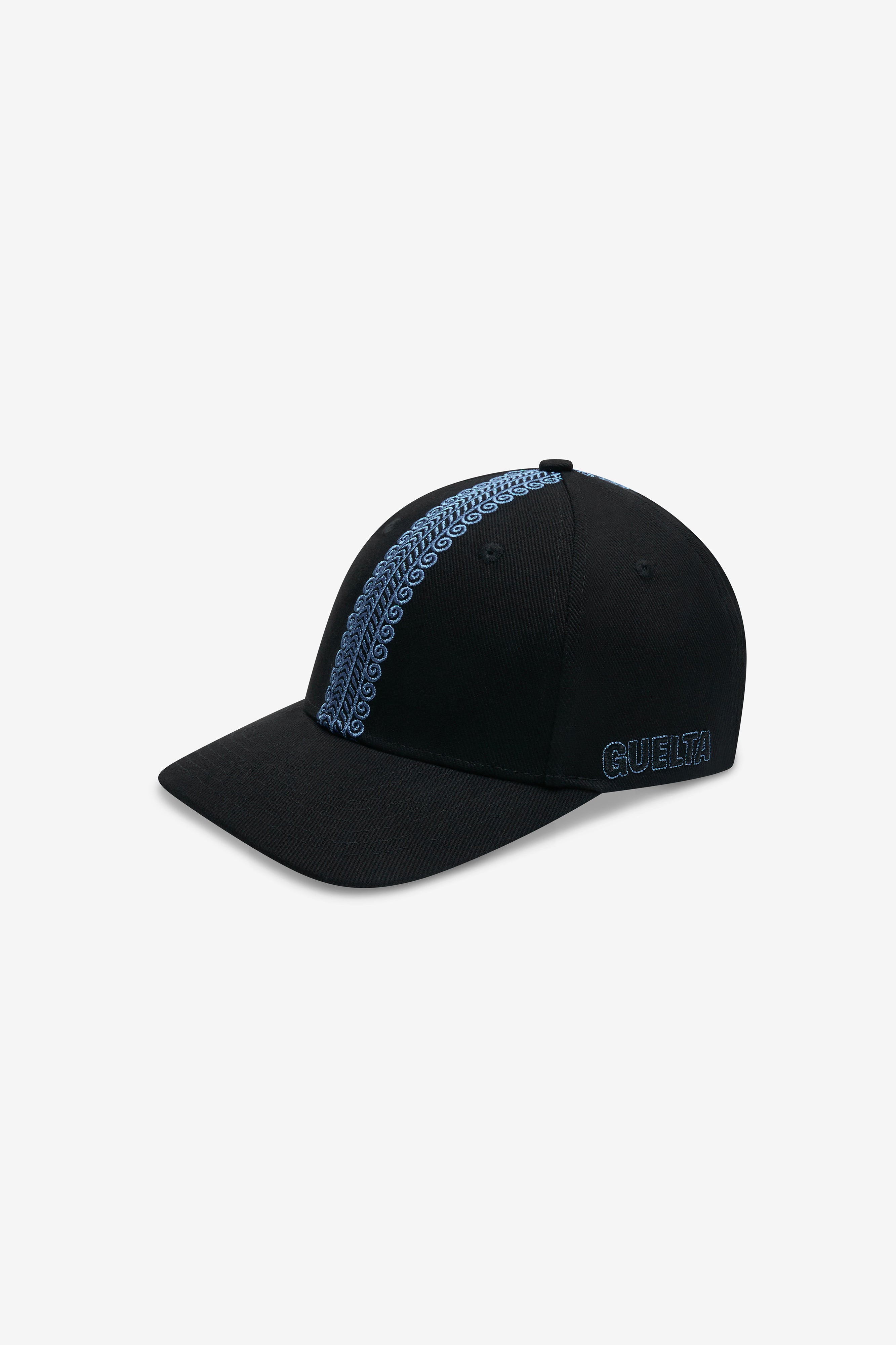 Qashabiyyah Cotton Cap - Black & Blue