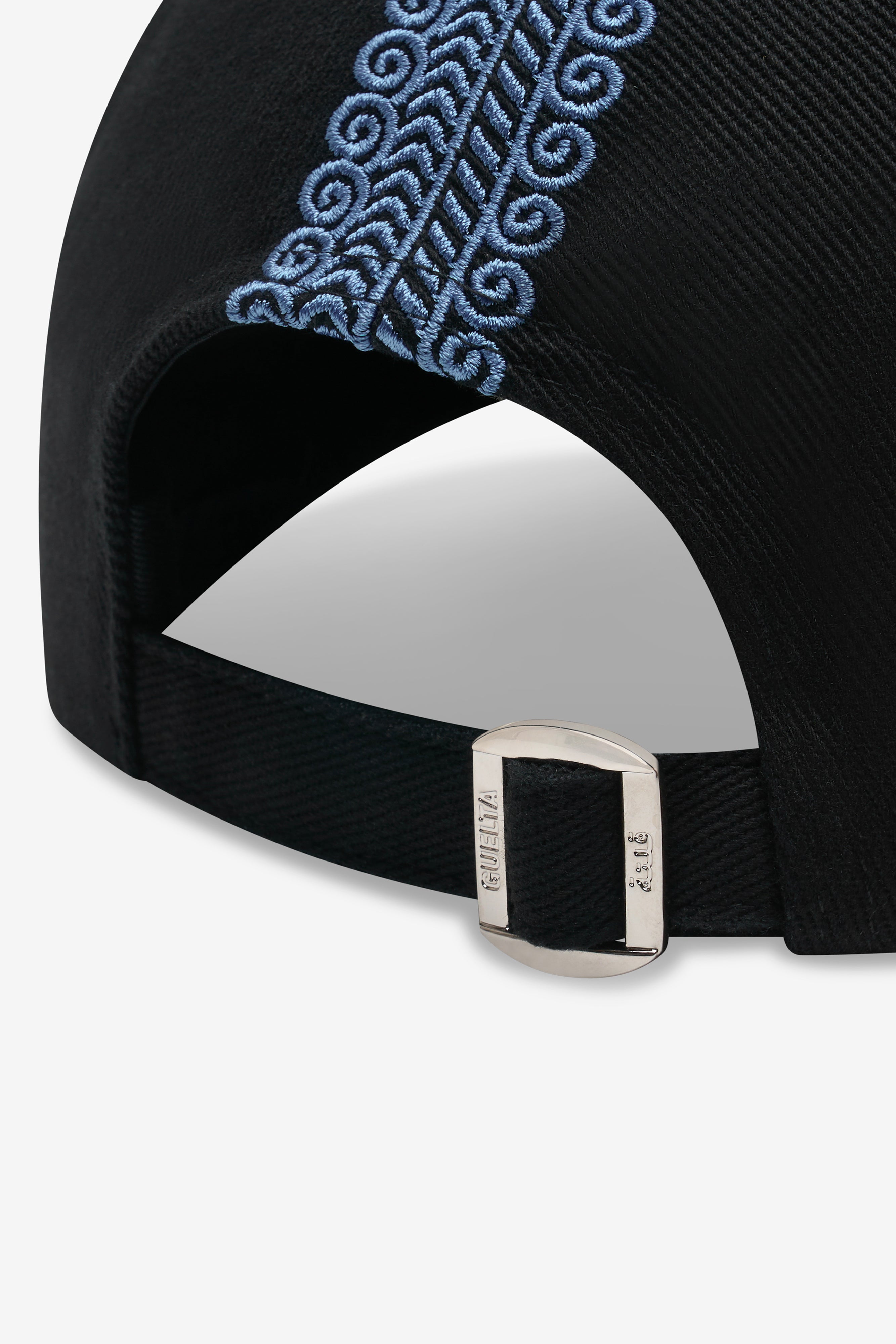 Qashabiyyah Cotton Cap - Black & Blue