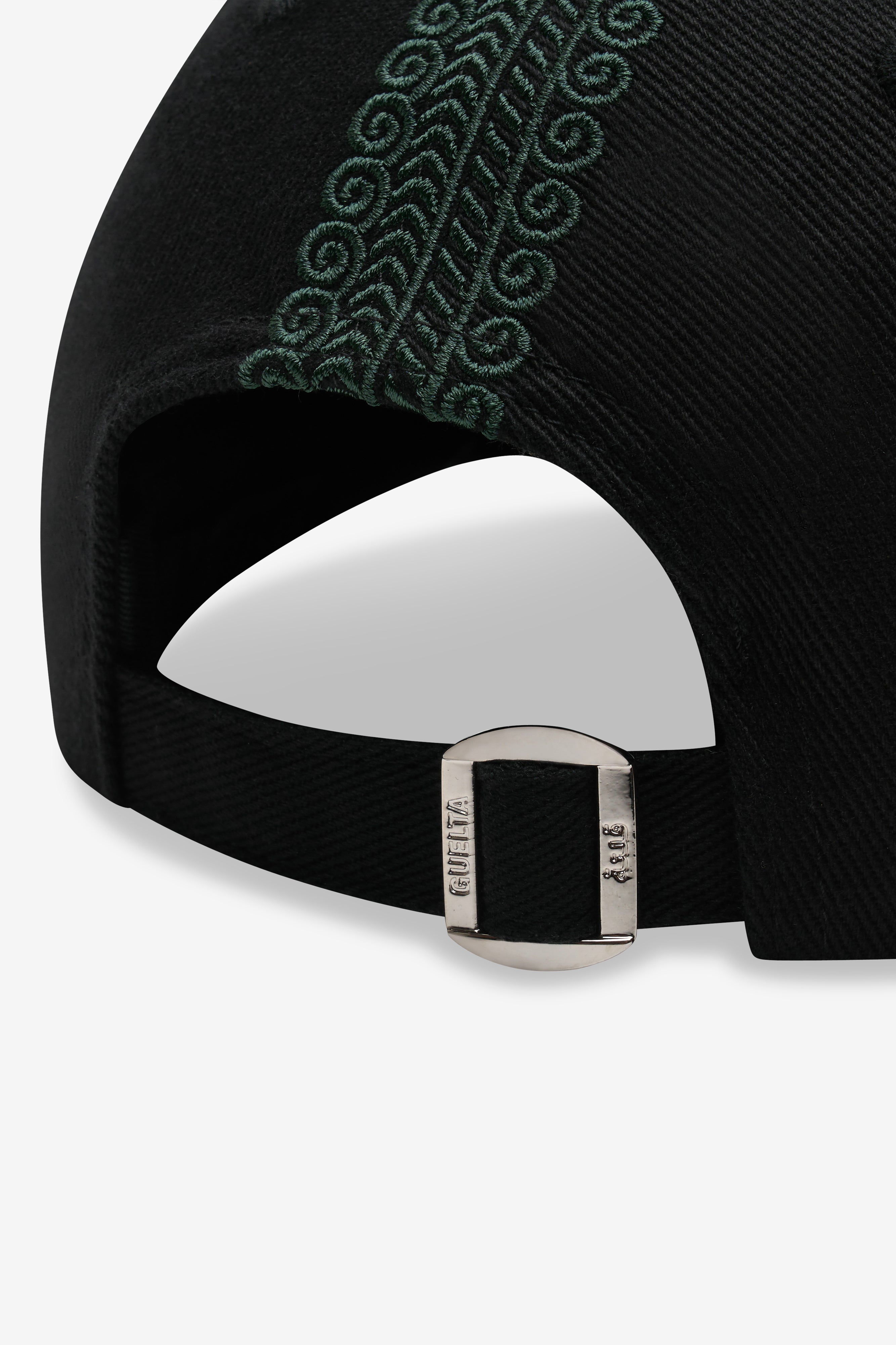 Qashabiyyah Cotton Cap - Black & Green